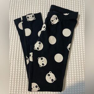 Girl’s Black Panda Print Leggings Size 7/8